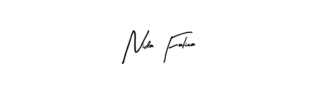 Arty Signature is a professional signature style that is perfect for those who want to add a touch of class to their signature. It is also a great choice for those who want to make their signature more unique. Get Nida Fatima name to fancy signature for free. Nida Fatima signature style 8 images and pictures png