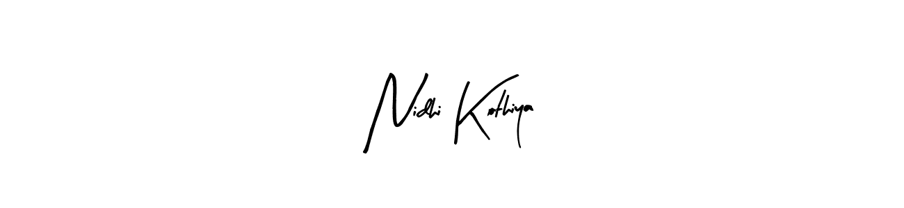 Arty Signature is a professional signature style that is perfect for those who want to add a touch of class to their signature. It is also a great choice for those who want to make their signature more unique. Get Nidhi Kothiya name to fancy signature for free. Nidhi Kothiya signature style 8 images and pictures png