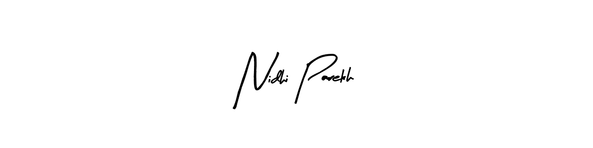 if you are searching for the best signature style for your name Nidhi Parekh. so please give up your signature search. here we have designed multiple signature styles  using Arty Signature. Nidhi Parekh signature style 8 images and pictures png