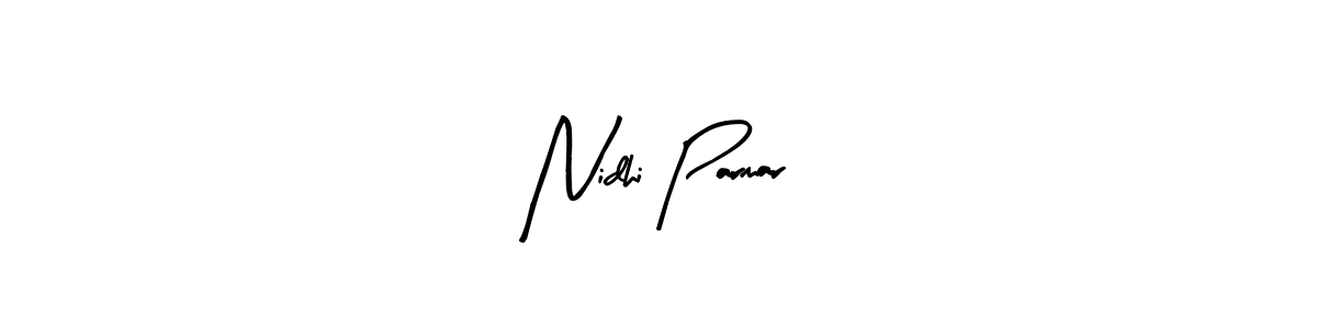 Similarly Arty Signature is the best handwritten signature design. Signature creator online .You can use it as an online autograph creator for name Nidhi Parmar. Nidhi Parmar signature style 8 images and pictures png