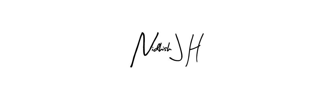 You should practise on your own different ways (Arty Signature) to write your name (Nidhish J H) in signature. don't let someone else do it for you. Nidhish J H signature style 8 images and pictures png