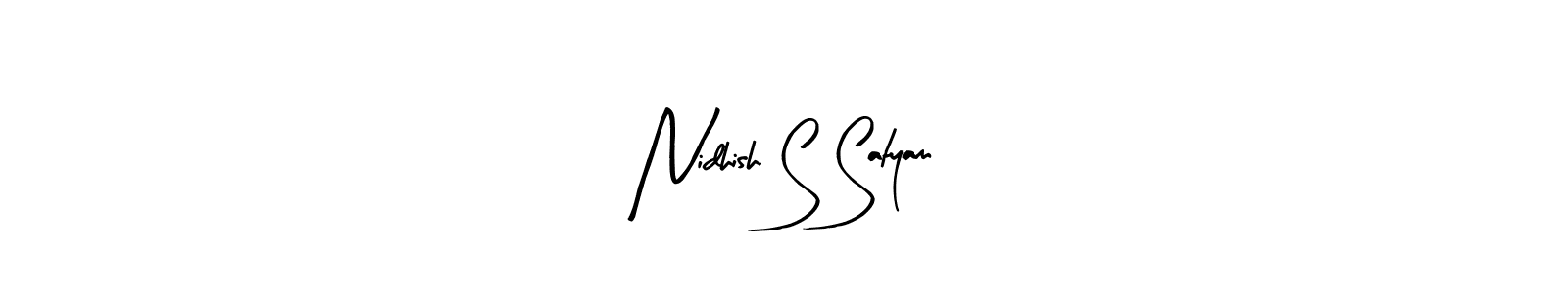 The best way (Arty Signature) to make a short signature is to pick only two or three words in your name. The name Nidhish S Satyam include a total of six letters. For converting this name. Nidhish S Satyam signature style 8 images and pictures png