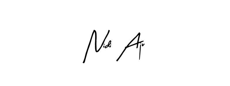 Use a signature maker to create a handwritten signature online. With this signature software, you can design (Arty Signature) your own signature for name Nidi Aju. Nidi Aju signature style 8 images and pictures png