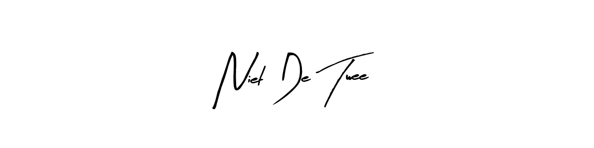 How to make Niet De Twee name signature. Use Arty Signature style for creating short signs online. This is the latest handwritten sign. Niet De Twee signature style 8 images and pictures png