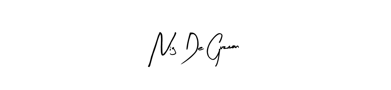 Use a signature maker to create a handwritten signature online. With this signature software, you can design (Arty Signature) your own signature for name Nig De Guzman. Nig De Guzman signature style 8 images and pictures png