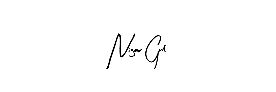 Arty Signature is a professional signature style that is perfect for those who want to add a touch of class to their signature. It is also a great choice for those who want to make their signature more unique. Get Nigar Gul name to fancy signature for free. Nigar Gul signature style 8 images and pictures png