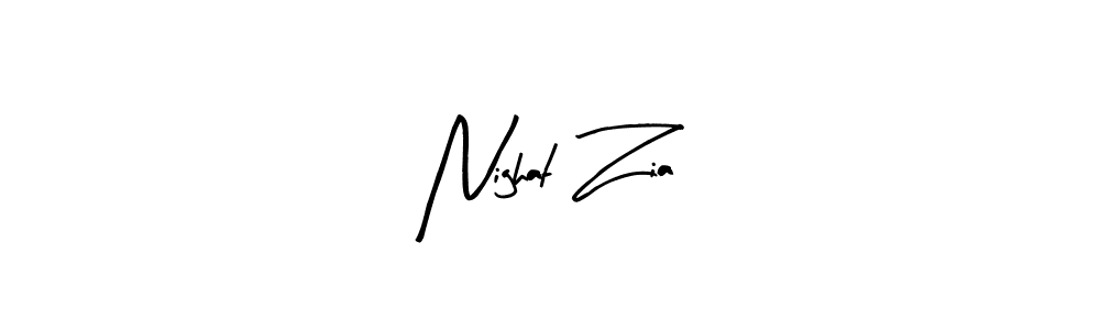 Arty Signature is a professional signature style that is perfect for those who want to add a touch of class to their signature. It is also a great choice for those who want to make their signature more unique. Get Nighat Zia name to fancy signature for free. Nighat Zia signature style 8 images and pictures png