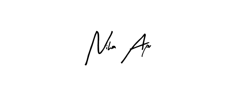 Here are the top 10 professional signature styles for the name Niha Apu. These are the best autograph styles you can use for your name. Niha Apu signature style 8 images and pictures png
