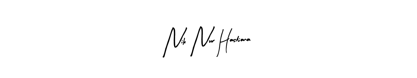 Make a beautiful signature design for name Nik Nur Hasliana. Use this online signature maker to create a handwritten signature for free. Nik Nur Hasliana signature style 8 images and pictures png