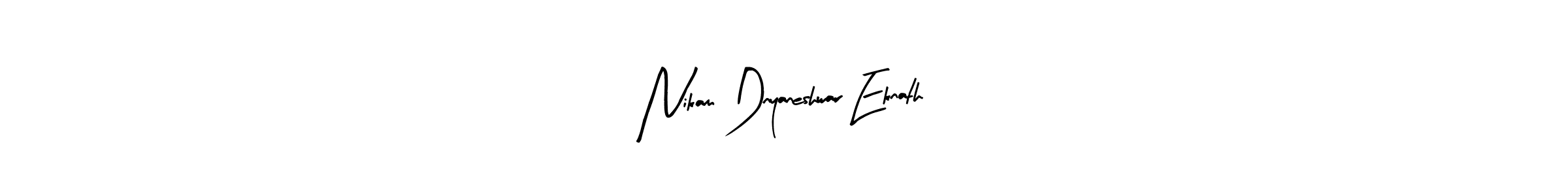 How to make Nikam Dnyaneshwar Eknath name signature. Use Arty Signature style for creating short signs online. This is the latest handwritten sign. Nikam Dnyaneshwar Eknath signature style 8 images and pictures png