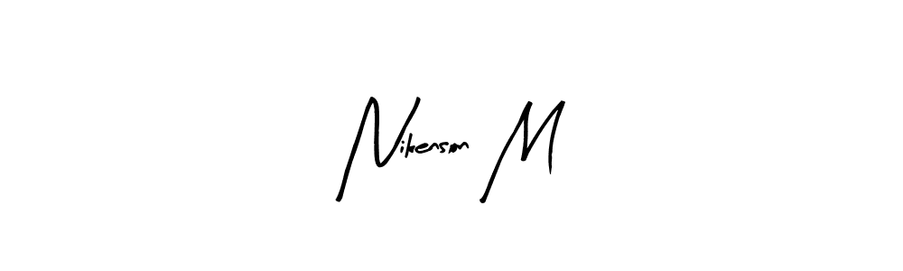 Nikenson M stylish signature style. Best Handwritten Sign (Arty Signature) for my name. Handwritten Signature Collection Ideas for my name Nikenson M. Nikenson M signature style 8 images and pictures png
