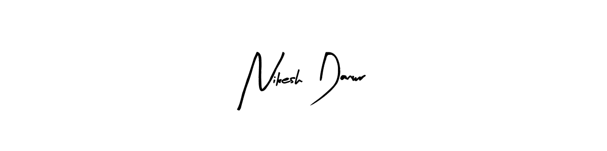 How to make Nikesh Danwr name signature. Use Arty Signature style for creating short signs online. This is the latest handwritten sign. Nikesh Danwr signature style 8 images and pictures png