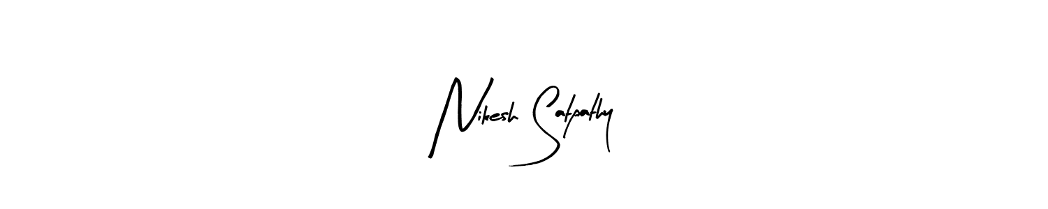 if you are searching for the best signature style for your name Nikesh Satpathy. so please give up your signature search. here we have designed multiple signature styles  using Arty Signature. Nikesh Satpathy signature style 8 images and pictures png