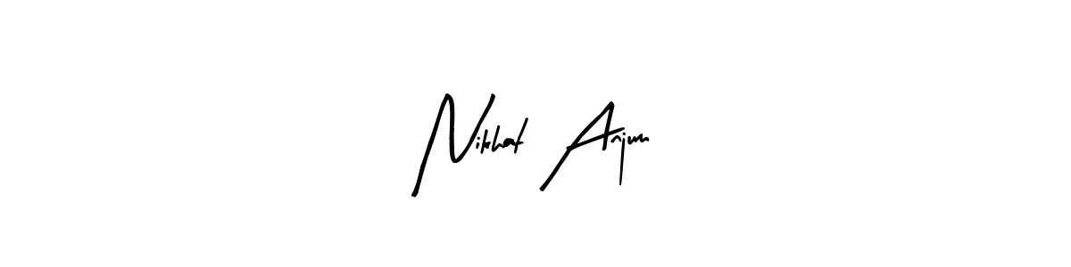 Design your own signature with our free online signature maker. With this signature software, you can create a handwritten (Arty Signature) signature for name Nikhat Anjum. Nikhat Anjum signature style 8 images and pictures png