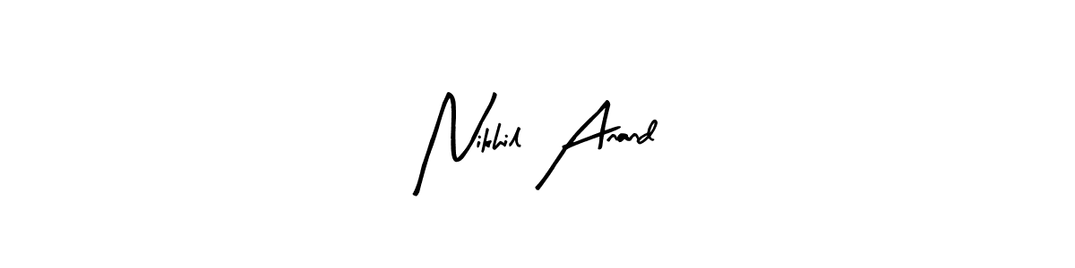 The best way (Arty Signature) to make a short signature is to pick only two or three words in your name. The name Nikhil Anand include a total of six letters. For converting this name. Nikhil Anand signature style 8 images and pictures png