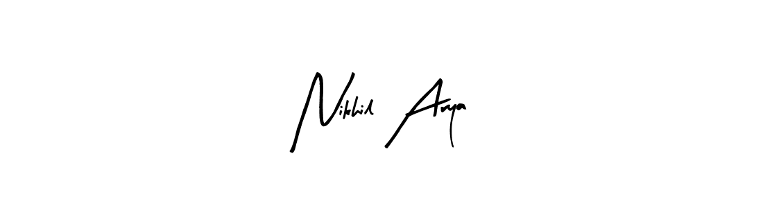 You can use this online signature creator to create a handwritten signature for the name Nikhil Arya. This is the best online autograph maker. Nikhil Arya signature style 8 images and pictures png