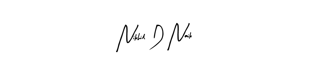 Arty Signature is a professional signature style that is perfect for those who want to add a touch of class to their signature. It is also a great choice for those who want to make their signature more unique. Get Nikhil D Naik name to fancy signature for free. Nikhil D Naik signature style 8 images and pictures png
