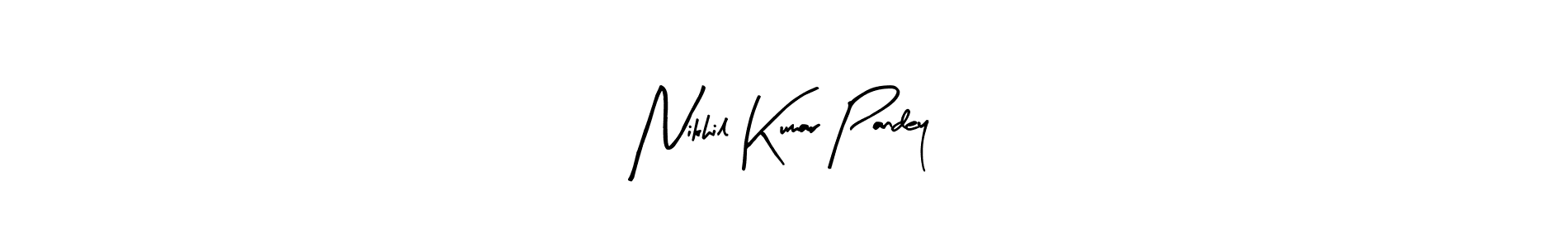 How to make Nikhil Kumar Pandey name signature. Use Arty Signature style for creating short signs online. This is the latest handwritten sign. Nikhil Kumar Pandey signature style 8 images and pictures png