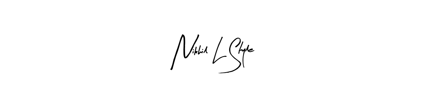 Use a signature maker to create a handwritten signature online. With this signature software, you can design (Arty Signature) your own signature for name Nikhil L Style. Nikhil L Style signature style 8 images and pictures png