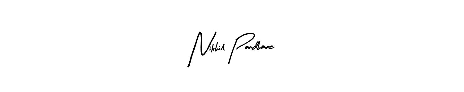The best way (Arty Signature) to make a short signature is to pick only two or three words in your name. The name Nikhil Pandhare include a total of six letters. For converting this name. Nikhil Pandhare signature style 8 images and pictures png