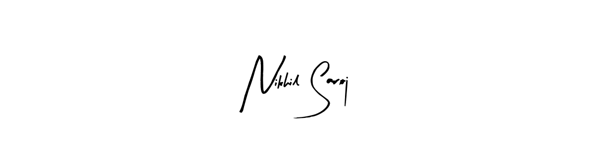 Create a beautiful signature design for name Nikhil Saroj. With this signature (Arty Signature) fonts, you can make a handwritten signature for free. Nikhil Saroj signature style 8 images and pictures png