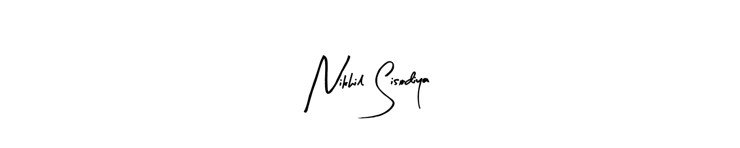 Nikhil Sisodiya stylish signature style. Best Handwritten Sign (Arty Signature) for my name. Handwritten Signature Collection Ideas for my name Nikhil Sisodiya. Nikhil Sisodiya signature style 8 images and pictures png