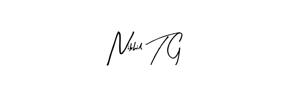 Also You can easily find your signature by using the search form. We will create Nikhil T G name handwritten signature images for you free of cost using Arty Signature sign style. Nikhil T G signature style 8 images and pictures png