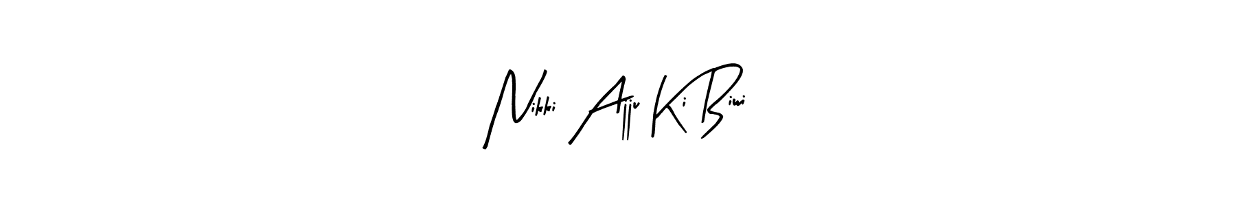Similarly Arty Signature is the best handwritten signature design. Signature creator online .You can use it as an online autograph creator for name Nikki Ajju Ki Biwi. Nikki Ajju Ki Biwi signature style 8 images and pictures png