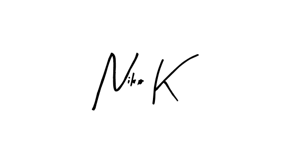 The best way (Arty Signature) to make a short signature is to pick only two or three words in your name. The name Niko K include a total of six letters. For converting this name. Niko K signature style 8 images and pictures png