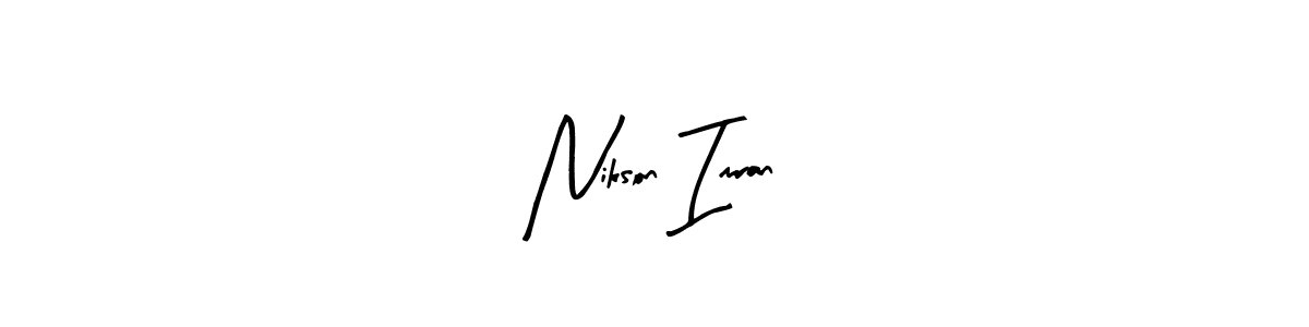 This is the best signature style for the Nikson Imran name. Also you like these signature font (Arty Signature). Mix name signature. Nikson Imran signature style 8 images and pictures png