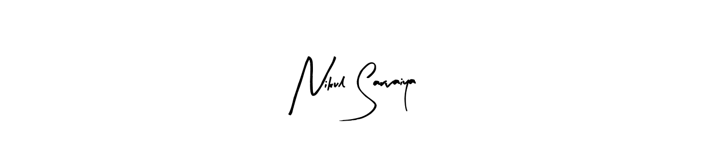 This is the best signature style for the Nikul Sarvaiya name. Also you like these signature font (Arty Signature). Mix name signature. Nikul Sarvaiya signature style 8 images and pictures png