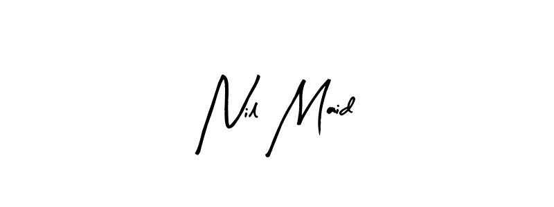The best way (Arty Signature) to make a short signature is to pick only two or three words in your name. The name Nil Maid include a total of six letters. For converting this name. Nil Maid signature style 8 images and pictures png