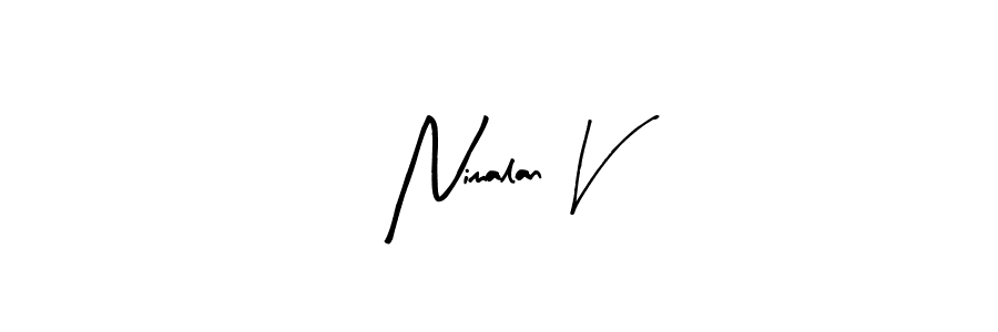 Nimalan V stylish signature style. Best Handwritten Sign (Arty Signature) for my name. Handwritten Signature Collection Ideas for my name Nimalan V. Nimalan V signature style 8 images and pictures png