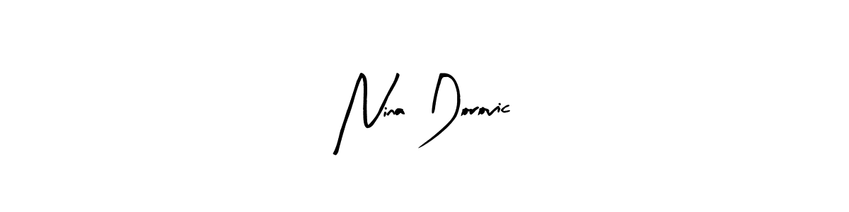 Similarly Arty Signature is the best handwritten signature design. Signature creator online .You can use it as an online autograph creator for name Nina Dorovic. Nina Dorovic signature style 8 images and pictures png