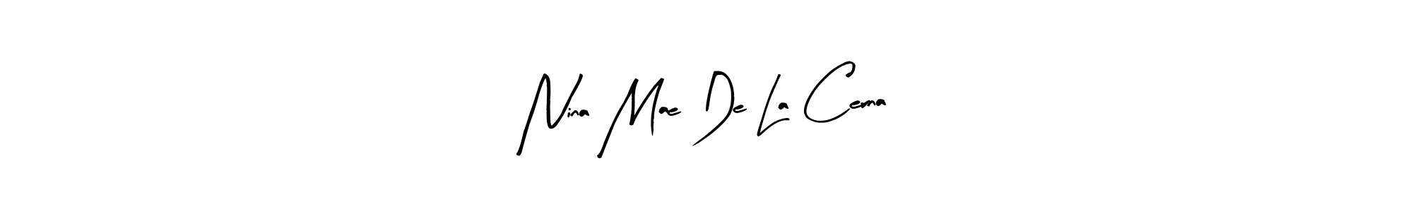 How to make Nina Mae De La Cerna name signature. Use Arty Signature style for creating short signs online. This is the latest handwritten sign. Nina Mae De La Cerna signature style 8 images and pictures png