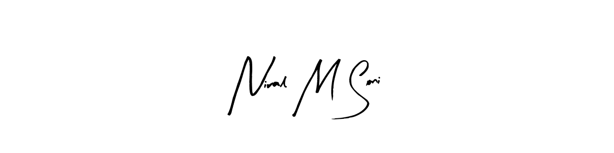 Make a beautiful signature design for name Niral M Soni. With this signature (Arty Signature) style, you can create a handwritten signature for free. Niral M Soni signature style 8 images and pictures png