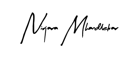 Give your name Nirjara Mhandlekar an exquisite flair with the Arty Signature script font. Ideal for contracts, resumes, and formal letterheads. Nirjara Mhandlekar signature style 8 images and pictures png