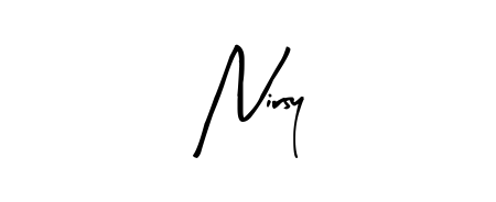A modern signature idea for name Nirsy using Arty Signature font. Clean strokes and elegant curves make it stand out instantly. Nirsy signature style 8 images and pictures png