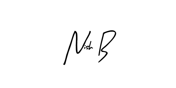 Similarly Arty Signature is the best handwritten signature design. Signature creator online .You can use it as an online autograph creator for name Nish B. Nish B signature style 8 images and pictures png