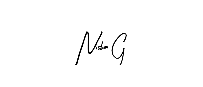 Create a beautiful signature design for name Nisha G. With this signature (Arty Signature) fonts, you can make a handwritten signature for free. Nisha G signature style 8 images and pictures png