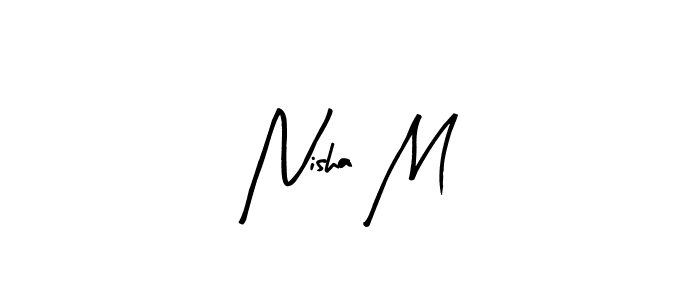 Create a beautiful signature design for name Nisha M. With this signature (Arty Signature) fonts, you can make a handwritten signature for free. Nisha M signature style 8 images and pictures png