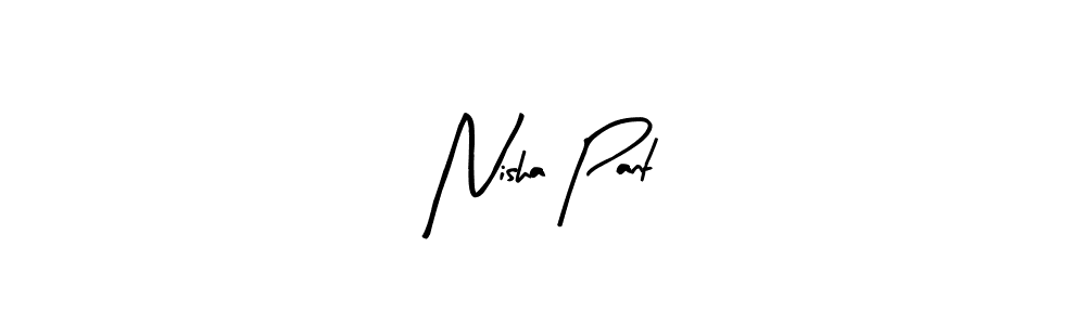 Arty Signature is a professional signature style that is perfect for those who want to add a touch of class to their signature. It is also a great choice for those who want to make their signature more unique. Get Nisha Pant name to fancy signature for free. Nisha Pant signature style 8 images and pictures png