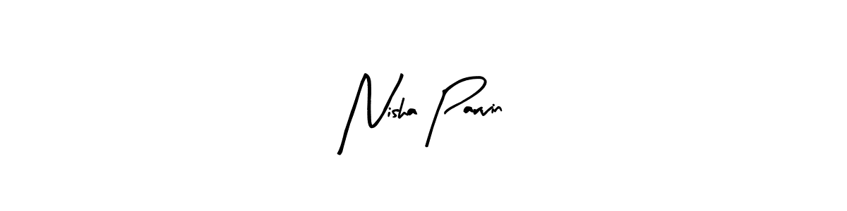 Create a beautiful signature design for name Nisha Parvin. With this signature (Arty Signature) fonts, you can make a handwritten signature for free. Nisha Parvin signature style 8 images and pictures png