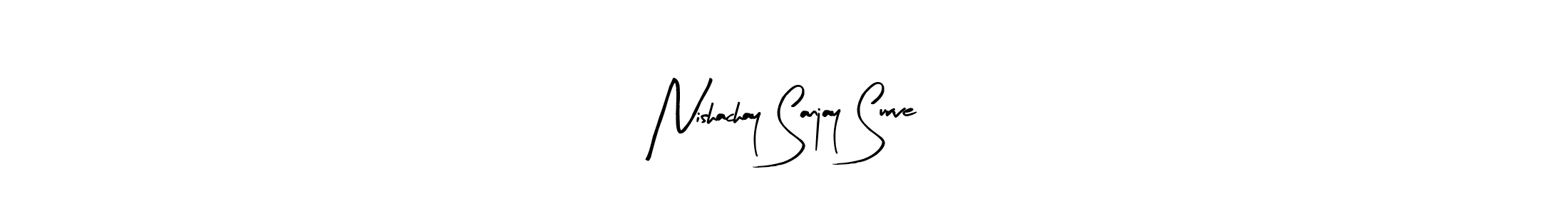 This is the best signature style for the Nishachay Sanjay Surve name. Also you like these signature font (Arty Signature). Mix name signature. Nishachay Sanjay Surve signature style 8 images and pictures png