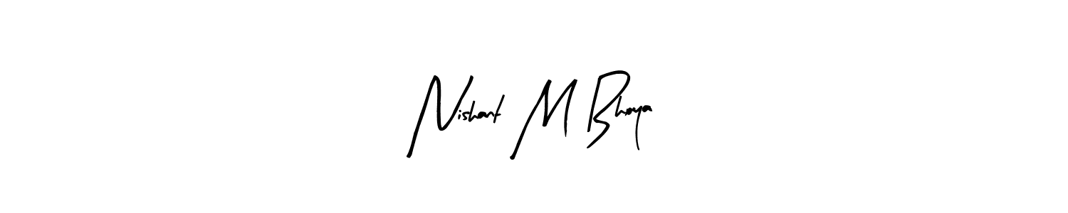 Nishant M Bhoya stylish signature style. Best Handwritten Sign (Arty Signature) for my name. Handwritten Signature Collection Ideas for my name Nishant M Bhoya. Nishant M Bhoya signature style 8 images and pictures png