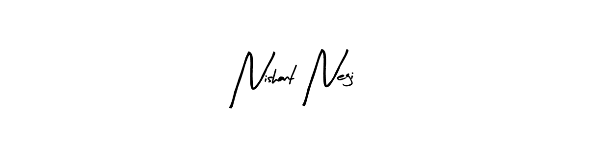 How to make Nishant Negi name signature. Use Arty Signature style for creating short signs online. This is the latest handwritten sign. Nishant Negi signature style 8 images and pictures png
