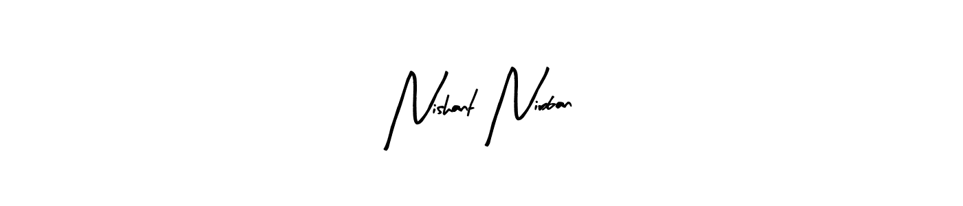 The best way (Arty Signature) to make a short signature is to pick only two or three words in your name. The name Nishant Nirban include a total of six letters. For converting this name. Nishant Nirban signature style 8 images and pictures png