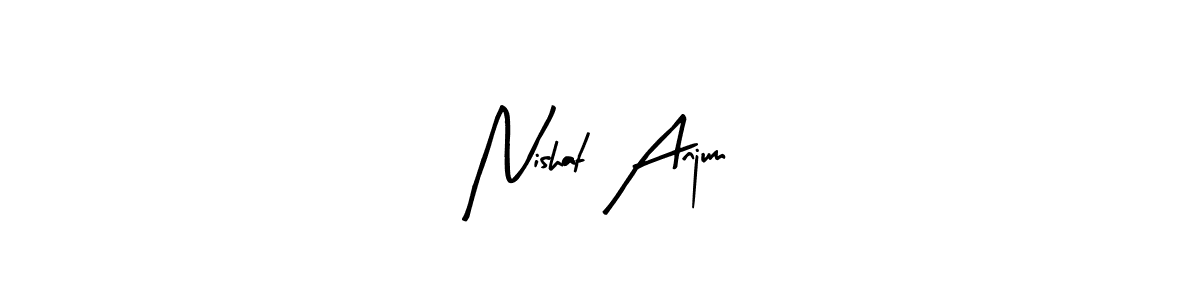 Use a signature maker to create a handwritten signature online. With this signature software, you can design (Arty Signature) your own signature for name Nishat Anjum. Nishat Anjum signature style 8 images and pictures png