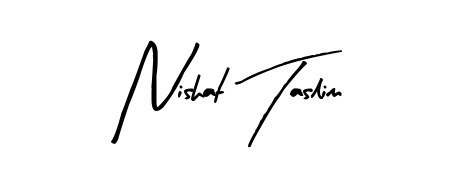 Try this chic Nishat Taslim handwritten sign style. Using Arty Signature font elements, it gives your name a sleek, memorable identity. Nishat Taslim signature style 8 images and pictures png