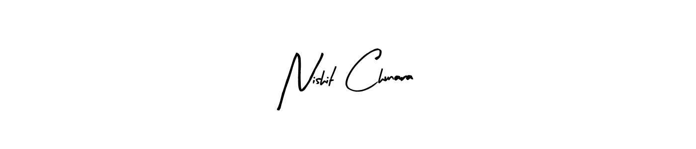Arty Signature is a professional signature style that is perfect for those who want to add a touch of class to their signature. It is also a great choice for those who want to make their signature more unique. Get Nishit Chunara name to fancy signature for free. Nishit Chunara signature style 8 images and pictures png